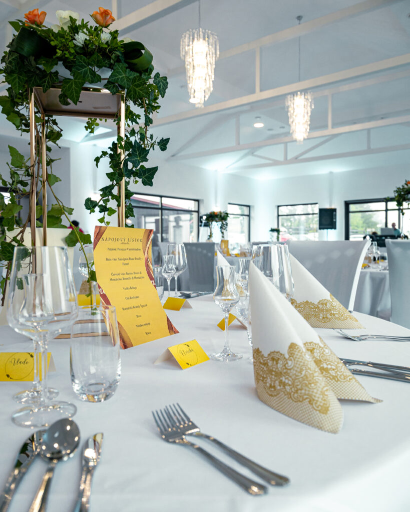 Table in the event hall